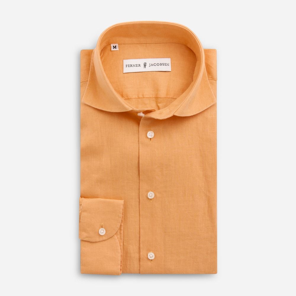 SLIM LINEN SHIRT - ORANGE