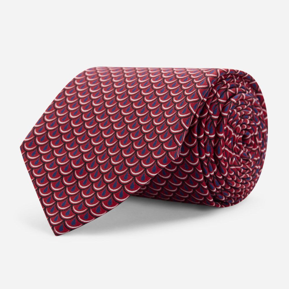 SILK TIE - RED-BLUE, Ferner Jacobsen