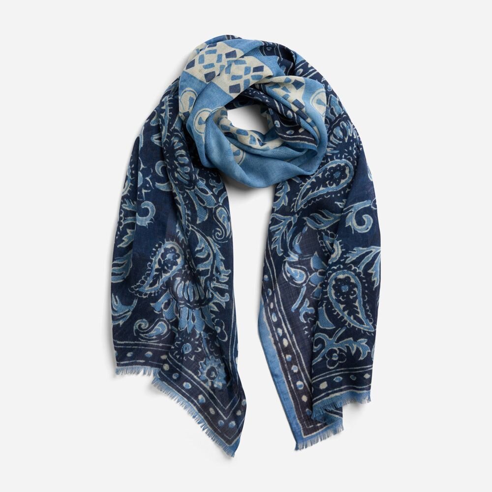WOOL SCARF - BLUE, Ferner Jacobsen