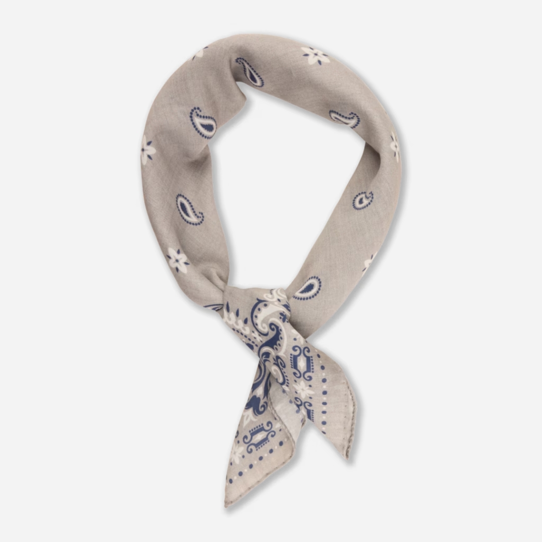 Cotton-silk Bandana - Grey Pattern | Stenströms