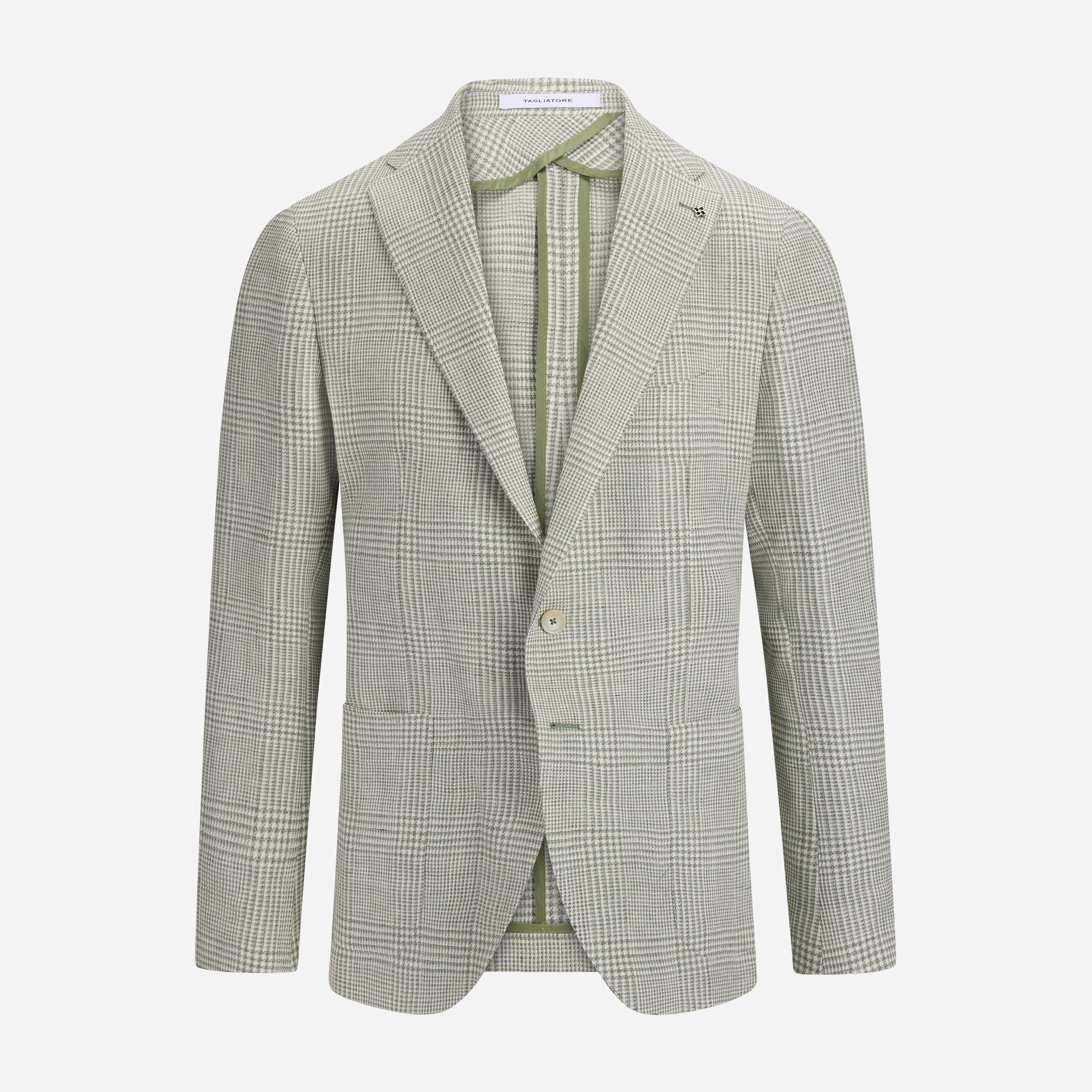 Montecarlo Linen wool Jacket Green Check Tagliatore montecarlo-linen-wool-jacket-green-check-tagliatore