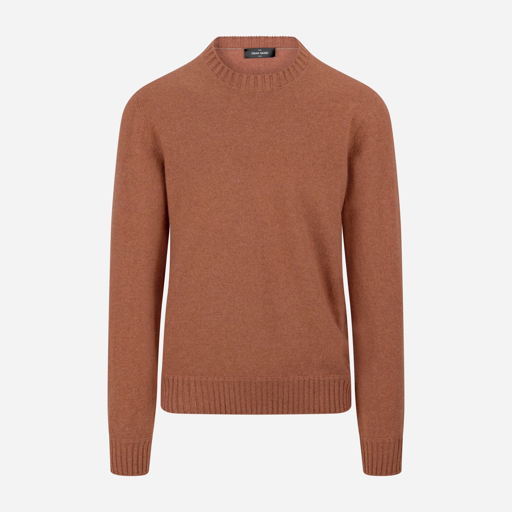Crew Neck Felted Cashmere - Burnt Orange | Gran Sasso